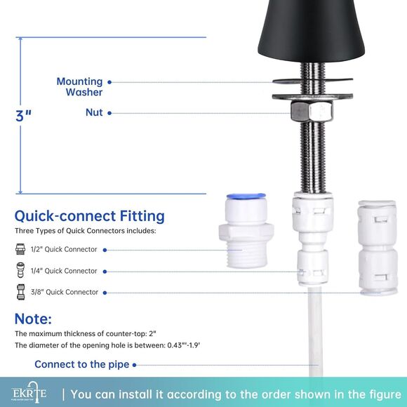 Drinking Water Faucet for Kitchen Sink, Filtered Water Reverse Osmosis RO Faucet - Picture 7 of 15
